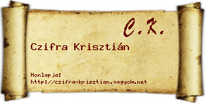 Czifra Krisztián névjegykártya